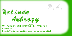 melinda ambrozy business card